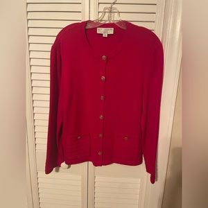 Red St. John jacket.